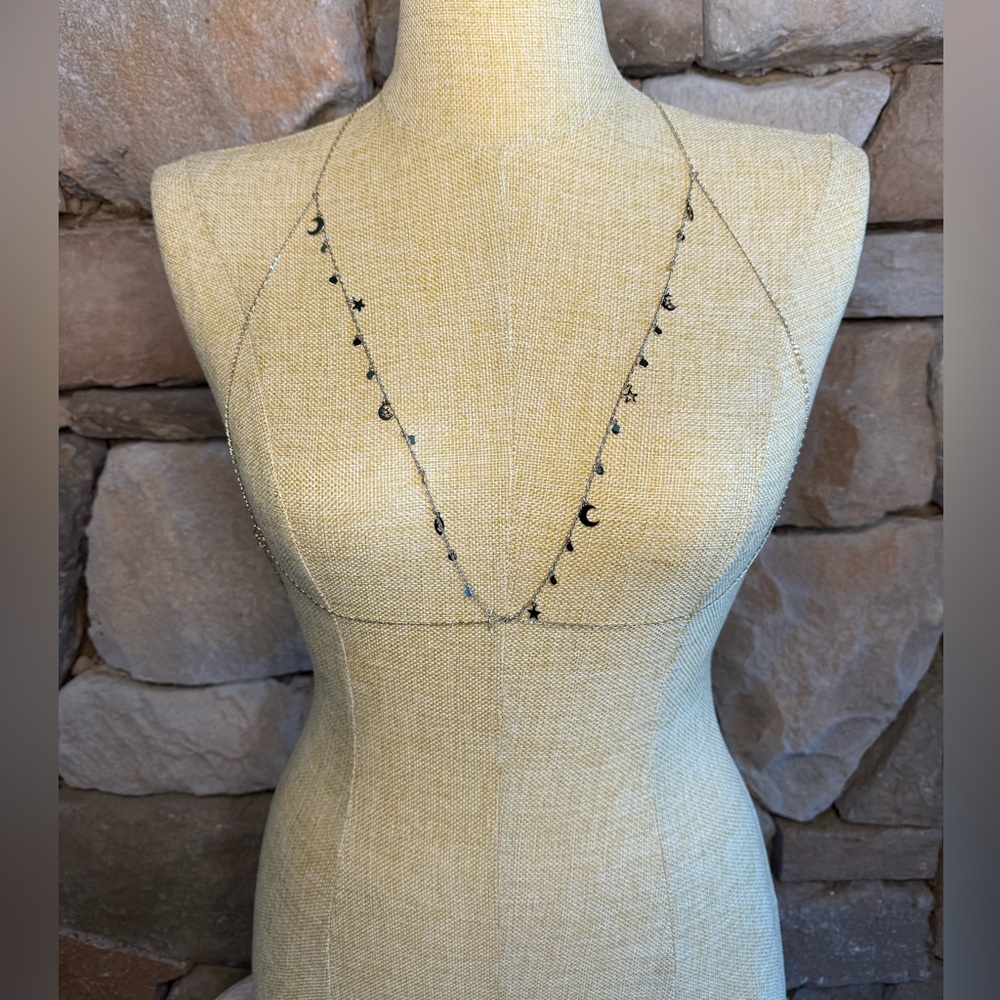 New🌟Free People-Elegant Silver Stars and Moon Body Chain Jewelry